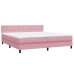 Cama box spring con colchón terciopelo rosa 200x220 cm