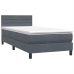 Cama box spring con colchón terciopelo gris oscuro 80x210 cm