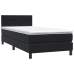 Cama box spring con colchón cuero sintético negro 80x210 cm