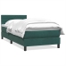 Cama box spring con colchón terciopelo verde oscuro 80x210 cm