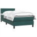 Cama box spring con colchón terciopelo verde oscuro 80x210 cm