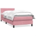 Cama box spring con colchón terciopelo rosa 80x210 cm