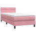 Cama box spring con colchón terciopelo rosa 80x210 cm