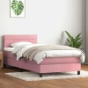 Cama box spring con colchón terciopelo rosa 80x210 cm