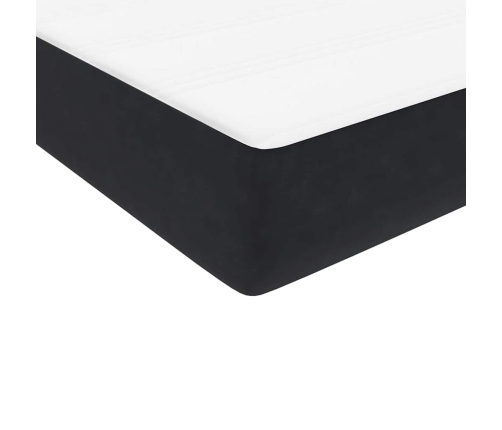 Cama box spring con colchón terciopelo negro 100x210 cm