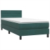 Cama box spring con colchón terciopelo verde oscuro 100x210 cm