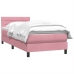 Cama box spring con colchón terciopelo rosa 100x210 cm