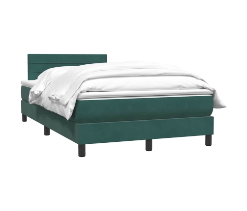 Cama box spring con colchón terciopelo verde oscuro 120x210 cm