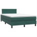 Cama box spring con colchón terciopelo verde oscuro 120x210 cm