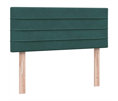 Cama box spring con colchón terciopelo verde oscuro 120x210 cm