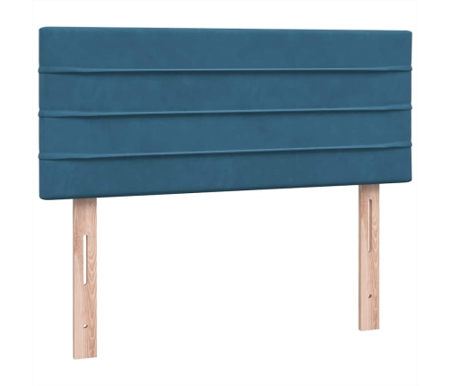 Cama box spring con colchón terciopelo azul oscuro 120x210 cm