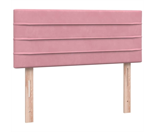 Cama box spring con colchón terciopelo rosa 120x210 cm