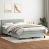 Cama box spring con colchón terciopelo gris claro 140x210 cm