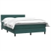 Cama box spring con colchón terciopelo verde oscuro 140x210 cm