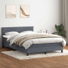 Cama box spring con colchón terciopelo gris oscuro 160x210 cm