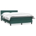 Cama box spring con colchón terciopelo verde oscuro 160x210 cm