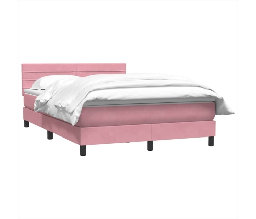 Cama box spring con colchón terciopelo rosa 160x210 cm