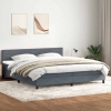 Cama box spring con colchón terciopelo gris oscuro 180x210 cm