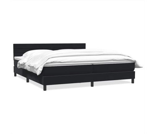 Cama box spring con colchón terciopelo negro 180x210 cm