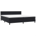 Cama box spring con colchón terciopelo negro 180x210 cm