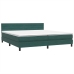 Cama box spring con colchón terciopelo verde oscuro 180x210 cm