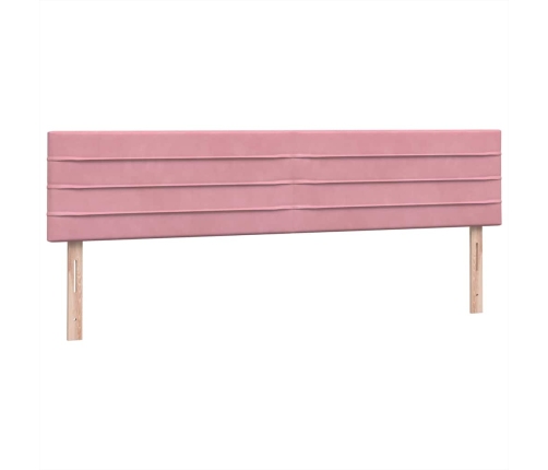 Cama box spring con colchón terciopelo rosa 180x210 cm