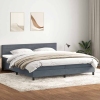 Cama box spring con colchón terciopelo gris oscuro 200x210 cm