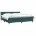 Cama box spring con colchón terciopelo verde oscuro 200x210 cm