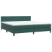 Cama box spring con colchón terciopelo verde oscuro 200x210 cm