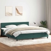 Cama box spring con colchón terciopelo verde oscuro 200x210 cm