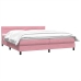 Cama box spring con colchón terciopelo rosa 200x210 cm