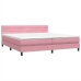 Cama box spring con colchón terciopelo rosa 200x210 cm