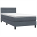 Cama box spring con colchón terciopelo gris oscuro 80x220 cm