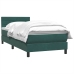 Cama box spring con colchón terciopelo verde oscuro 80x220 cm