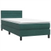 Cama box spring con colchón terciopelo verde oscuro 90x220 cm