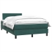 Cama box spring con colchón terciopelo verde oscuro 120x220 cm