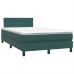 Cama box spring con colchón terciopelo verde oscuro 120x220 cm