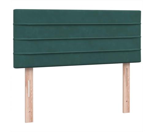 Cama box spring con colchón terciopelo verde oscuro 120x220 cm