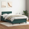 Cama box spring con colchón terciopelo verde oscuro 120x220 cm