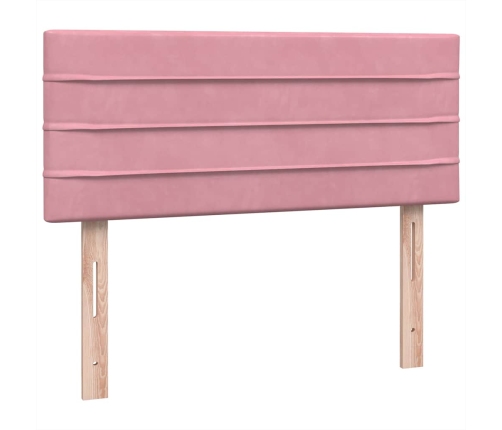 Cama box spring con colchón terciopelo rosa 120x220 cm