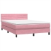 Cama box spring con colchón terciopelo rosa 140x220 cm