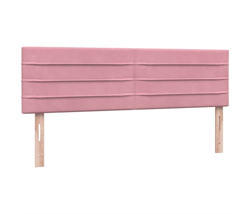 Cama box spring con colchón terciopelo rosa 140x220 cm