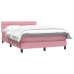 Cama box spring con colchón terciopelo rosa 160x220 cm