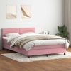 Cama box spring con colchón terciopelo rosa 160x220 cm