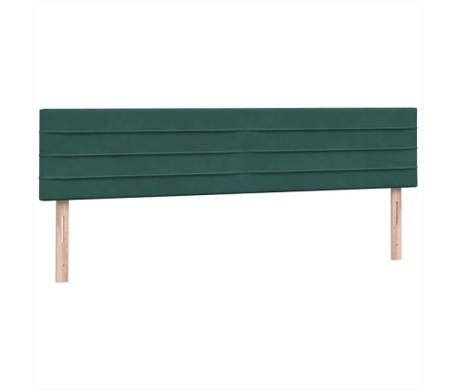 Cama box spring con colchón terciopelo verde oscuro 200x220 cm