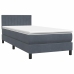 Cama box spring con colchón terciopelo gris oscuro 80x210 cm