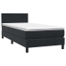 Cama box spring con colchón cuero sintético negro 80x210 cm