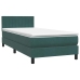 Cama box spring con colchón terciopelo verde oscuro 90x210 cm