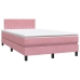 Cama box spring con colchón terciopelo rosa 120x210 cm