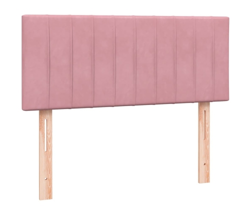 Cama box spring con colchón terciopelo rosa 120x210 cm